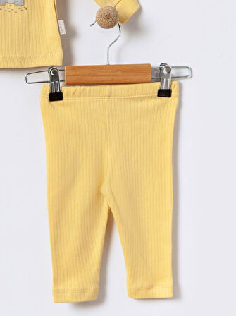 %100 Pamuklu  Fitilli Yenidogan Unisex  Kiz Erkek Pamuk Desenli  2'li Bebek Pijama Takımı