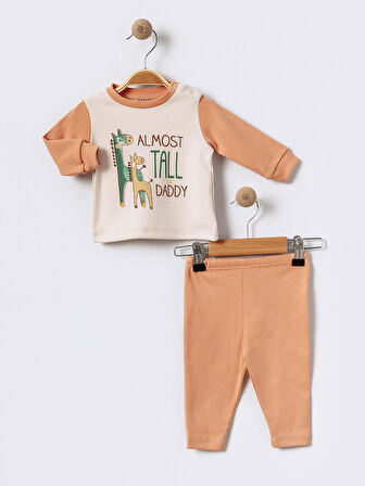 %100 Pamuklu  Yenidogan Unisex  Kiz Erkek Pamuk Desenli  2'li Bebek Pijama Takımı