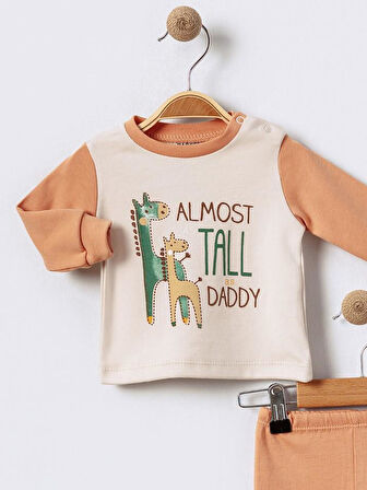 %100 Pamuklu  Yenidogan Unisex  Kiz Erkek Pamuk Desenli  2'li Bebek Pijama Takımı