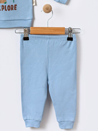 %100 Pamuklu  Yenidogan Unisex  Kiz Erkek Pamuk Desenli  2'li Bebek Pijama Takımı