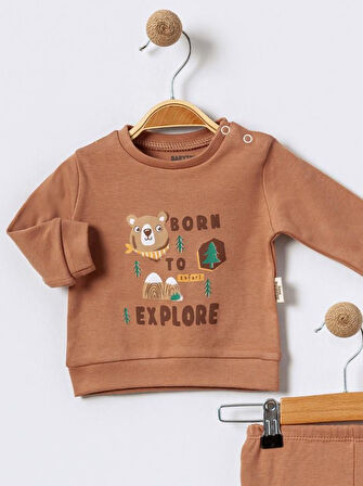 %100 Pamuklu  Yenidogan Unisex  Kiz Erkek Pamuk Desenli  2'li Bebek Pijama Takımı