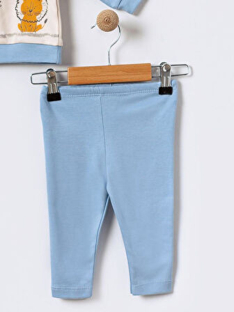 %100 Pamuklu  Yenidogan Unisex  Kiz Erkek Pamuk Desenli  2'li Bebek Pijama Takımı