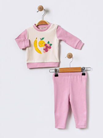 %100 Pamuklu  Yenidogan Unisex  Kiz Erkek Pamuk Desenli  2'li Bebek Pijama Takımı