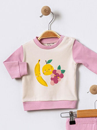 %100 Pamuklu  Yenidogan Unisex  Kiz Erkek Pamuk Desenli  2'li Bebek Pijama Takımı