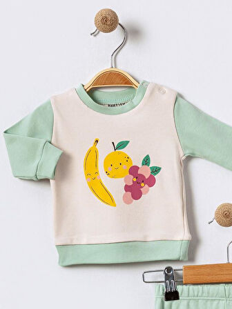 %100 Pamuklu  Yenidogan Unisex  Kiz Erkek Pamuk Desenli  2'li Bebek Pijama Takımı