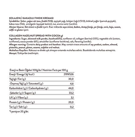 Kolajenli Kakaolu Fındık Kreması 330g