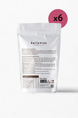Sütlü Çikolatalı Çilek Draje 80g x 6 adet 