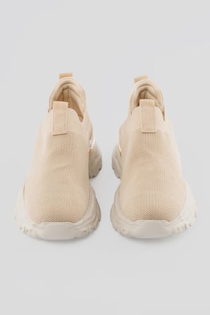 Kadın Sneaker Kalın Taban Slip On Spor Ayakkabı Aurex Bej