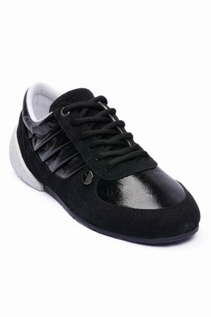 Kadın Süet Sneaker Metalik Detaylı Günlük Spor Ayakkabı Telora Siyah