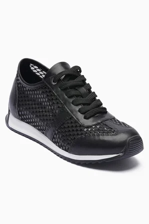 Kadın Sneaker File Pullu Detaylı Rahat Günlük Spor Ayakkabı Belina Siyah