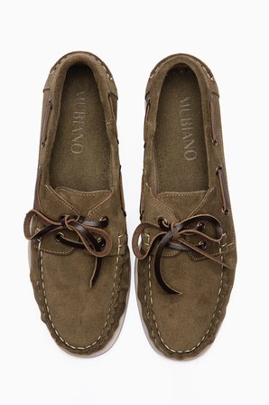 Kadın Hakiki Süet Bağcıklı Loafer Günlük Ayakkabı Torin Haki