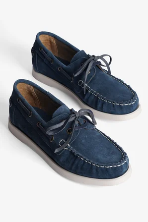 Kadın Hakiki Süet Bağcıklı Loafer Günlük Ayakkabı Torin Lacivert
