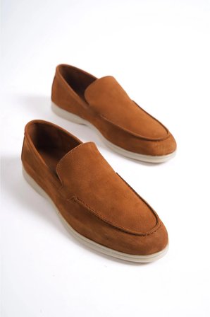 Mubiano Hakiki Deri -MBKRY22103TB Taba Nubuk Erkek Loafer
