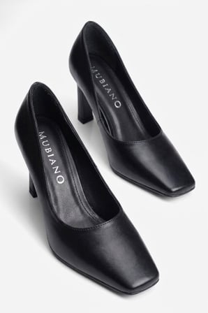 Kadın Topuklu Ayakkabı Kare Burun Stiletto Naya Siyah