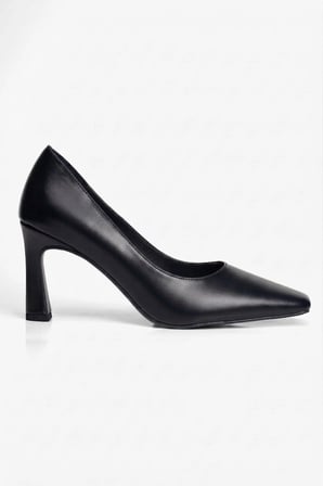 Kadın Topuklu Ayakkabı Kare Burun Stiletto Naya Siyah