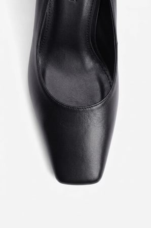 Kadın Topuklu Ayakkabı Kare Burun Stiletto Naya Siyah