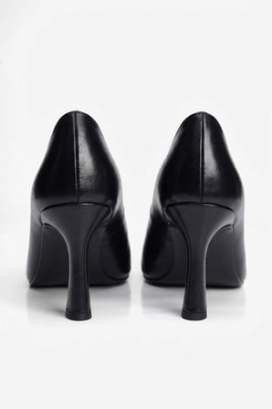 Kadın Topuklu Ayakkabı Kare Burun Stiletto Naya Siyah