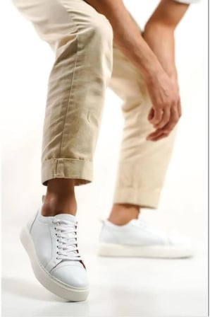 Mubiano Hakiki Deri M3-B Beyaz Erkek Spor Ayakkabı & Sneaker