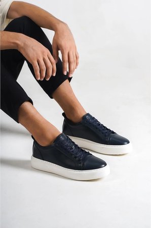 Mubiano Hakiki Deri M3-LCV Lacivert Erkek Spor Ayakkabı & Sneaker