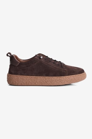 Kadın Hakiki Süet Sneaker Lastik Bağcıklı Krep Taban Roan Kahverengi