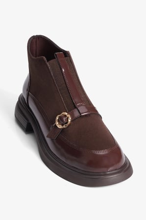 Kadın Süet Bot Lastik Detaylı Tokalı Jess Kahverengi