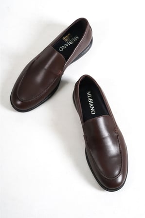 Mubiano Hakiki Deri 22103D-K Kahve İnce Taban Erkek Loafer