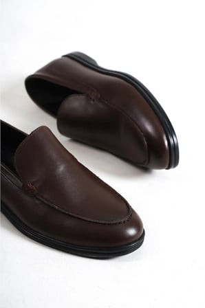 Mubiano Hakiki Deri 22103D-K Kahve İnce Taban Erkek Loafer
