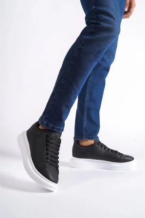 Mubiano MBMCQ1000-S Erkek Kalın Taban Siyah Sneaker & Spor Ayakkabı