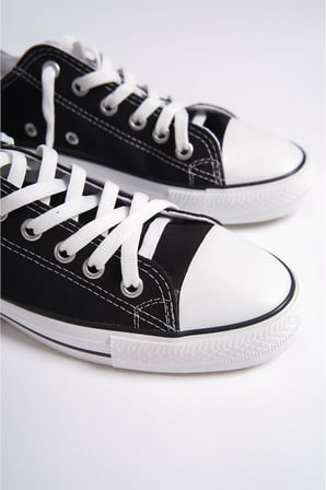 Mubiano MBCVS200S Düz Taban Bağcıklı Erkek Siyah Bez Spor Ayakkabı & Sneaker
