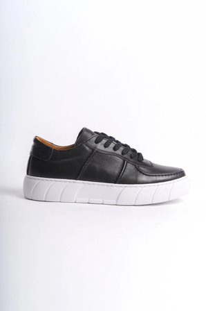 Mubiano Hakiki Deri Erkek Spor Ayakkabı & Sneaker Siyah -MBKRY650-S