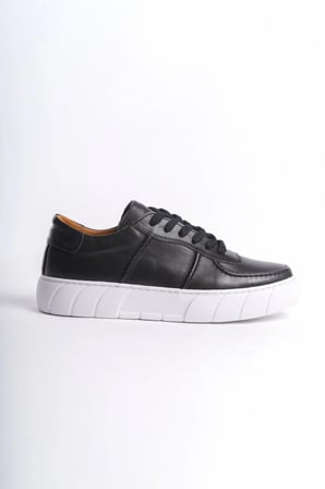 Mubiano Hakiki Deri Erkek Spor Ayakkabı & Sneaker Siyah -MBKRY650-S