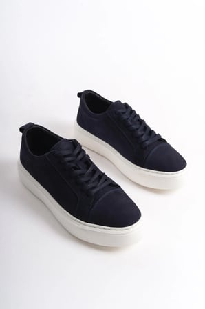 Mubiano Hakiki Deri MBNBKM3-LCV Erkek Nubuk Lacivert Sneaker & Spor Ayakkabı