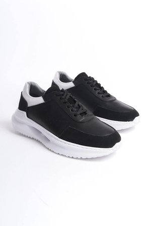Mubiano Hakiki Deri MBKRY028-S Erkek Siyah Sneaker & Spor Ayakkabı