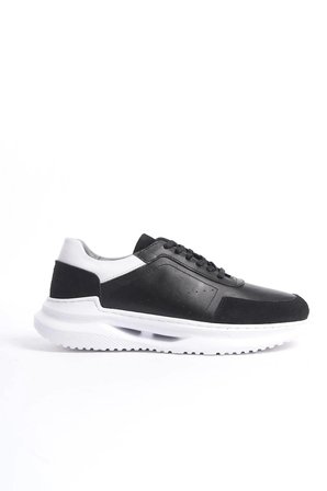 Mubiano Hakiki Deri MBKRY028-S Erkek Siyah Sneaker & Spor Ayakkabı