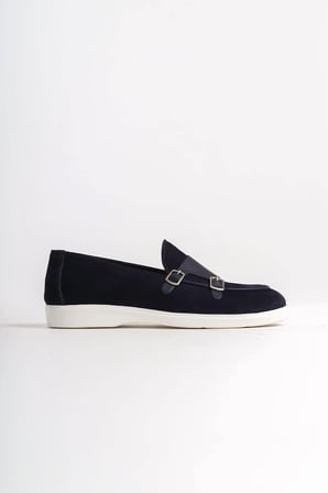 Mubiano Hakiki Deri MBKRY105-LCV Erkek Toka Detay Lacivert Loafer