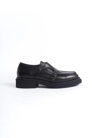 Mubiano Hakiki Deri Collection Kadın Toka Detaylı Floter Loafer Siyah - MCRGN7000 - S