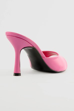Kadın Stiletto Sivri Burun Ön Arka Açık Topuklu Terlik Cedra Fuşya