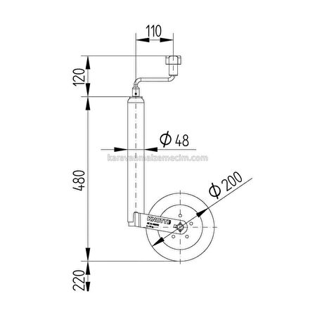 Knott Destek Tekeri Pilot Teker 150 Kg 48mm