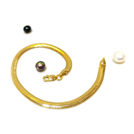 4.2mm Balık Sırtı Zincir Bileklik Künye 14 Ayar Altın HD VİDEOLU