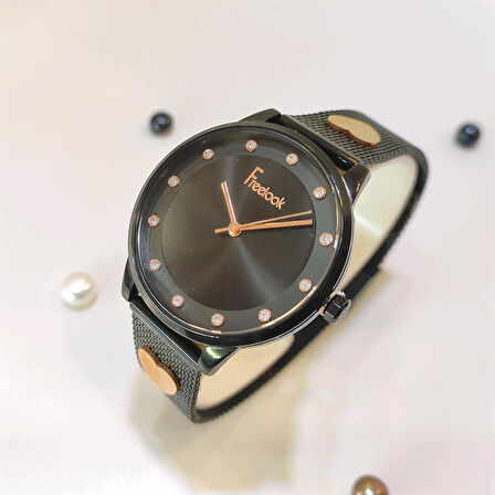 Frelook Eiffel Siyah Kadın Saat 5 ATM Su Geçirmez Saat HD VİDEOLU