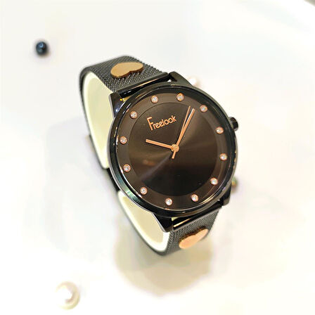 Frelook Eiffel Siyah Kadın Saat 5 ATM Su Geçirmez Saat HD VİDEOLU