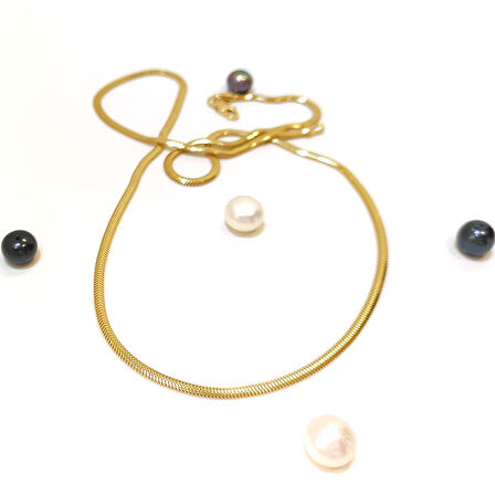 2.1mm 50cm Balık Sırtı Tombul Zincir Kolye 14 Ayar Altın HD VİDEOLU