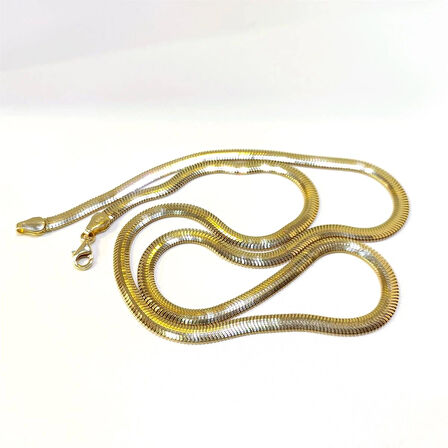 4.3mm 50cm Balık Sırtı Tombul Zincir Kolye 14 Ayar Altın HD VİDEOLU