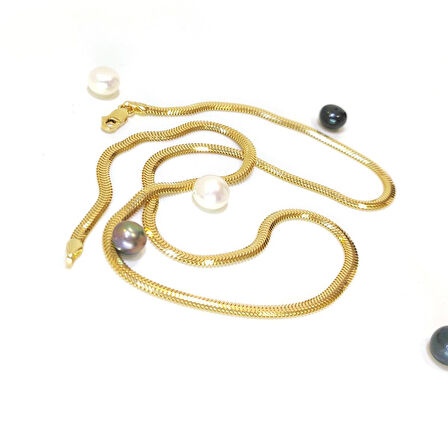 3mm 50cm Balık Sırtı Zincir Kolye 14 Ayar Altın HD VİDEOLU