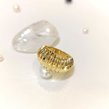 İstiridye Taşsız Yüzük 14 Ayar Altın HD VİDEOLU