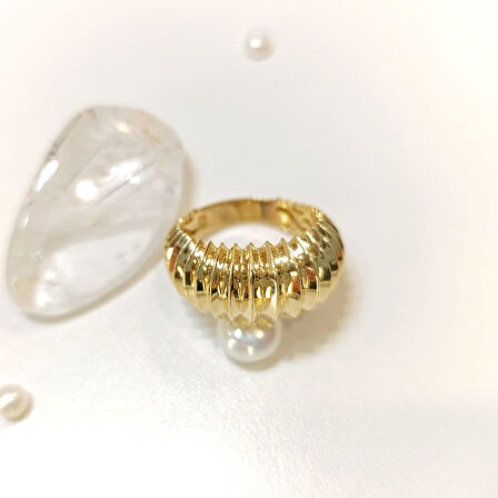 İstiridye Taşsız Yüzük 14 Ayar Altın HD VİDEOLU