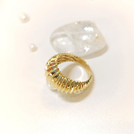 İstiridye Taşsız Yüzük 14 Ayar Altın HD VİDEOLU