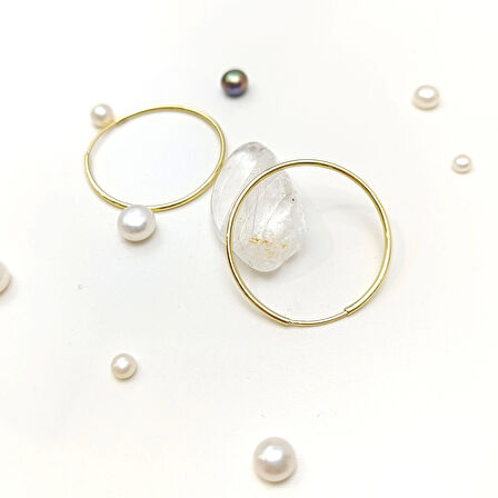 33mm Klasik Bombeli Halka Küpe 14 Ayar Altın HD VİDEOLU