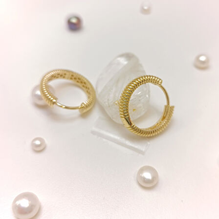 20mm Ajda Halka Küpe 14 Ayar Altın HD VİDEOLU