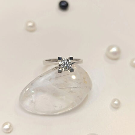 0.55ct G Color Tek Taş Pırlanta Yüzük 14 Ayar Altın HD VİDEOLU